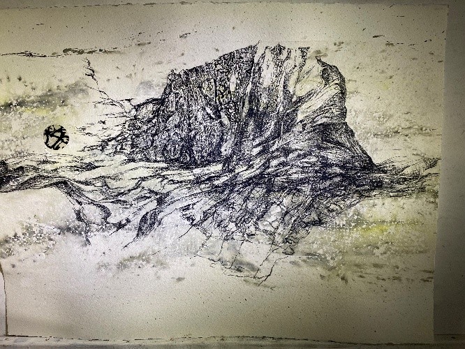 Le Chatelet, dessin, 50x75cm